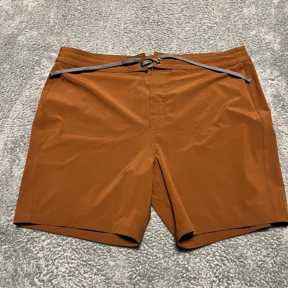 Prana Board Shorts Mens 40 Brown Manzanita 7" Inseam Swim Trunks Suit Woven